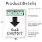 Signmission Gas Shutoff (Down Arrow) With Symbol, 18 in W x Rectangle, Vinyl Decal OS-2PACK-EM-D-1824-V-10503 - alternate 5